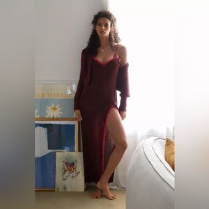 UO Out From Under Cherie Sheer Midi Slip Dress